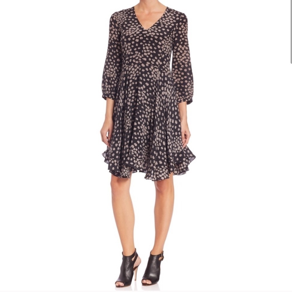 Rebecca Taylor Aster Floral Silk Dress